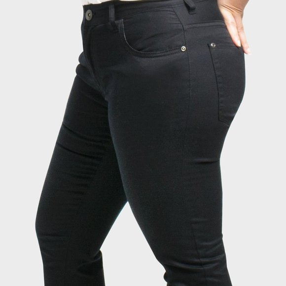 OLGYN Women's Slim Fit Black Plus Size Denim Pant - Picture 4 of 5